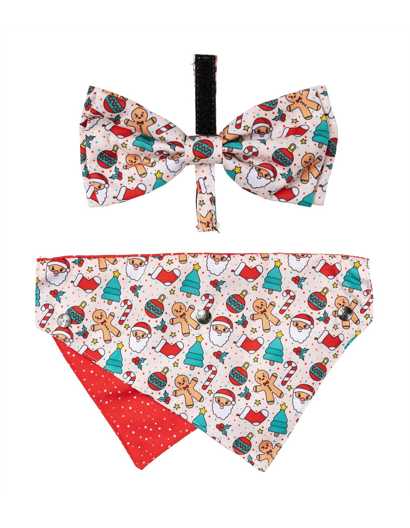 Tinsel Time Christmas Bowtie and Bandana Pack - Large/XLarge