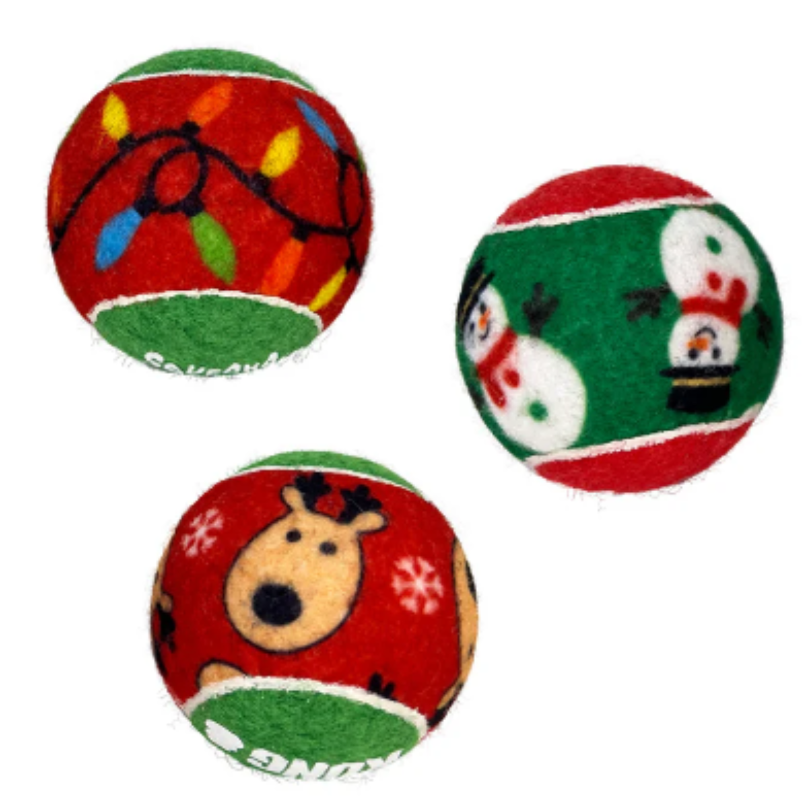 6pk Squeaky Christmas Tennis Balls - Small