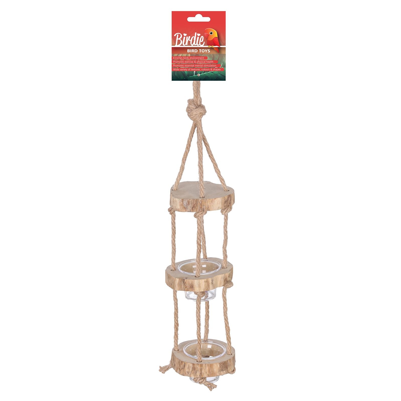 Birdie Bird Toy 3 Tier Java Trunk Feeder