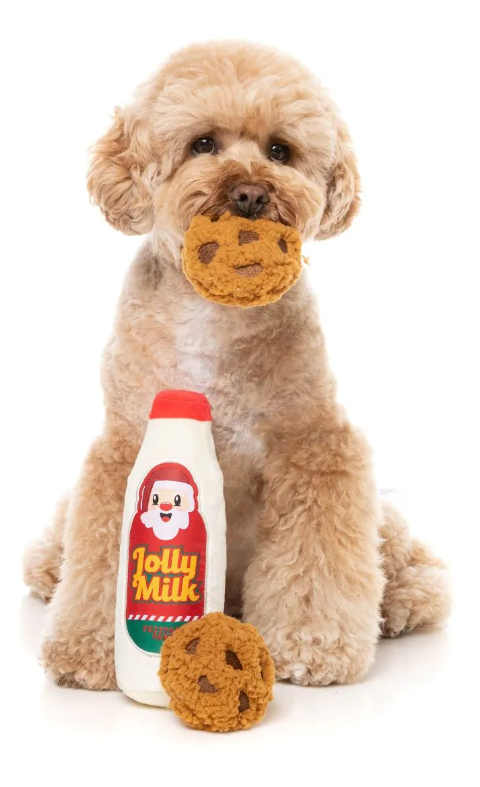 Jolly Milk and Cookies Christmas Dog Toy