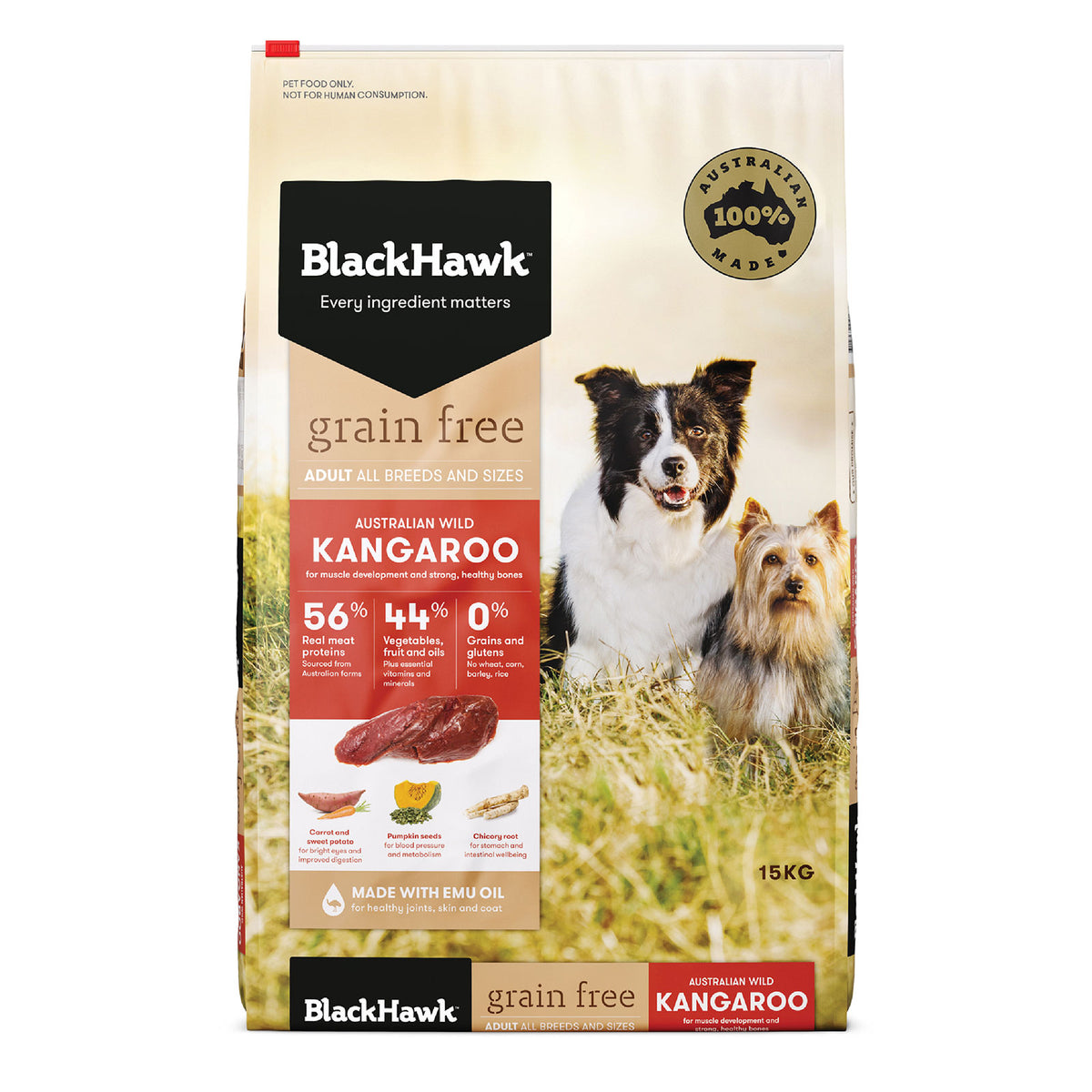 Black hawk kangaroo cheap dog food